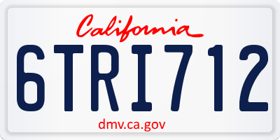 CA license plate 6TRI712