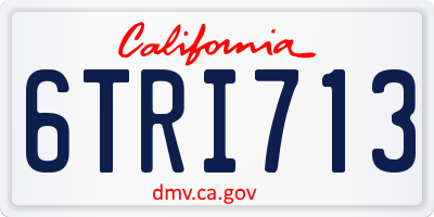 CA license plate 6TRI713