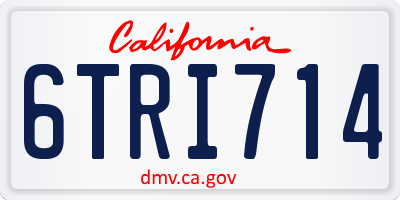 CA license plate 6TRI714