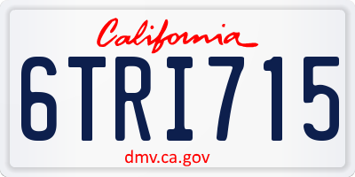 CA license plate 6TRI715