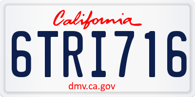 CA license plate 6TRI716