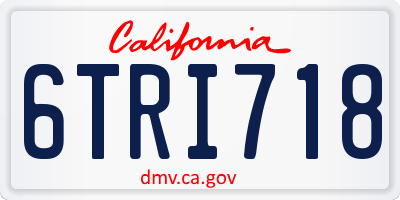 CA license plate 6TRI718