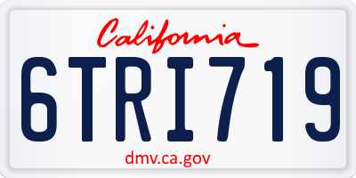 CA license plate 6TRI719