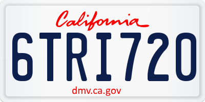 CA license plate 6TRI720