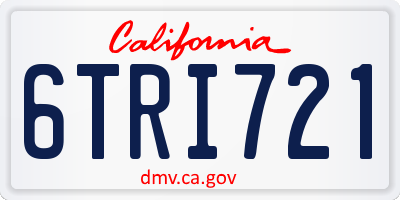 CA license plate 6TRI721