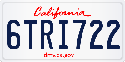 CA license plate 6TRI722