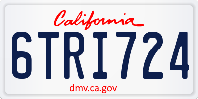 CA license plate 6TRI724
