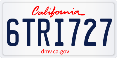 CA license plate 6TRI727