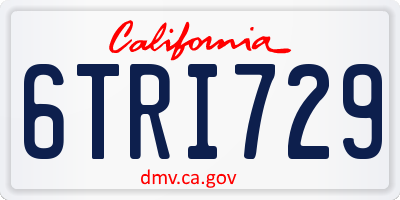 CA license plate 6TRI729