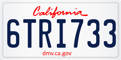 CA license plate 6TRI733
