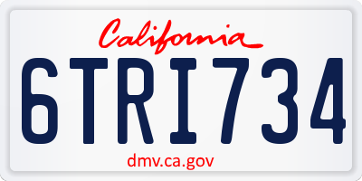 CA license plate 6TRI734