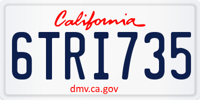 CA license plate 6TRI735