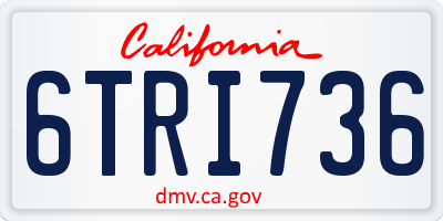 CA license plate 6TRI736