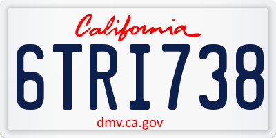 CA license plate 6TRI738
