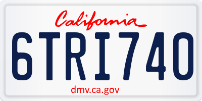 CA license plate 6TRI740