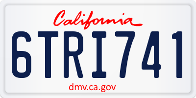 CA license plate 6TRI741