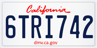 CA license plate 6TRI742