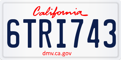 CA license plate 6TRI743