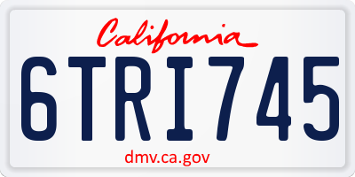 CA license plate 6TRI745