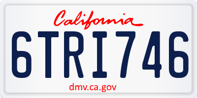 CA license plate 6TRI746