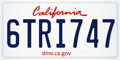 CA license plate 6TRI747