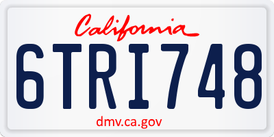 CA license plate 6TRI748