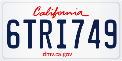 CA license plate 6TRI749