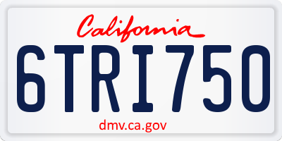 CA license plate 6TRI750