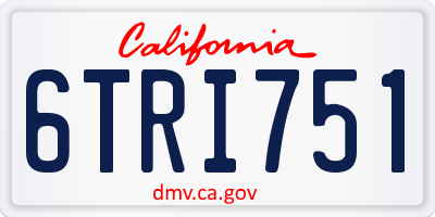 CA license plate 6TRI751