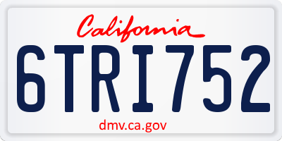 CA license plate 6TRI752