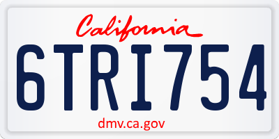 CA license plate 6TRI754