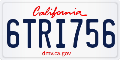 CA license plate 6TRI756