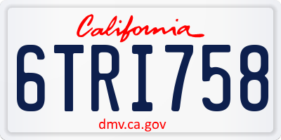 CA license plate 6TRI758