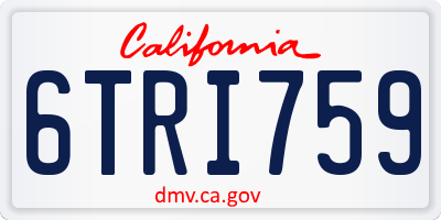 CA license plate 6TRI759
