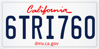 CA license plate 6TRI760