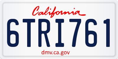 CA license plate 6TRI761