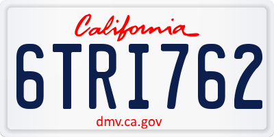 CA license plate 6TRI762