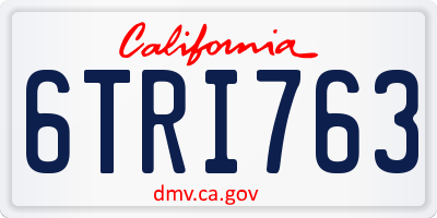 CA license plate 6TRI763