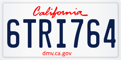 CA license plate 6TRI764