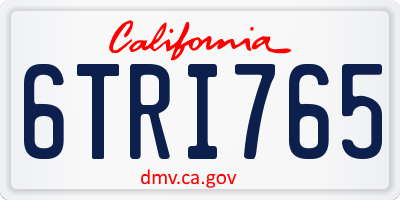 CA license plate 6TRI765
