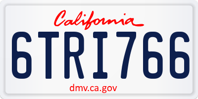 CA license plate 6TRI766