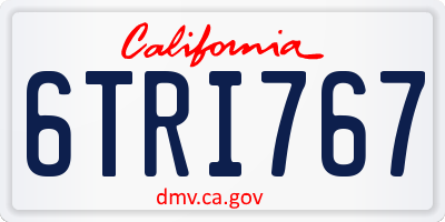 CA license plate 6TRI767