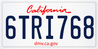 CA license plate 6TRI768