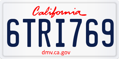 CA license plate 6TRI769