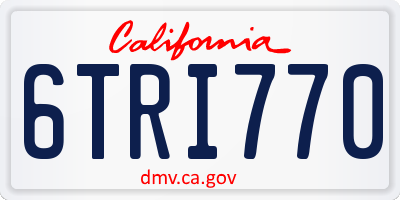 CA license plate 6TRI770