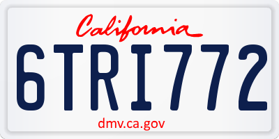 CA license plate 6TRI772
