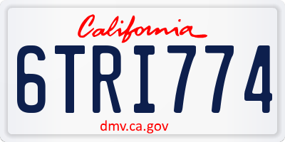 CA license plate 6TRI774