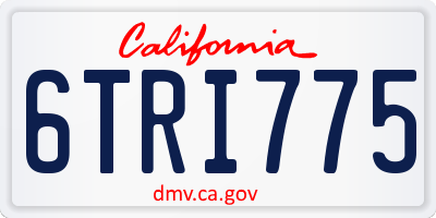 CA license plate 6TRI775