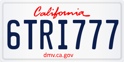 CA license plate 6TRI777