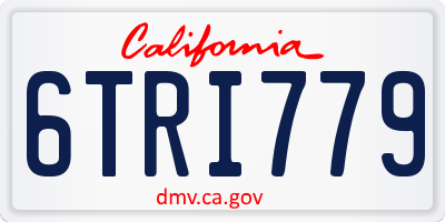 CA license plate 6TRI779